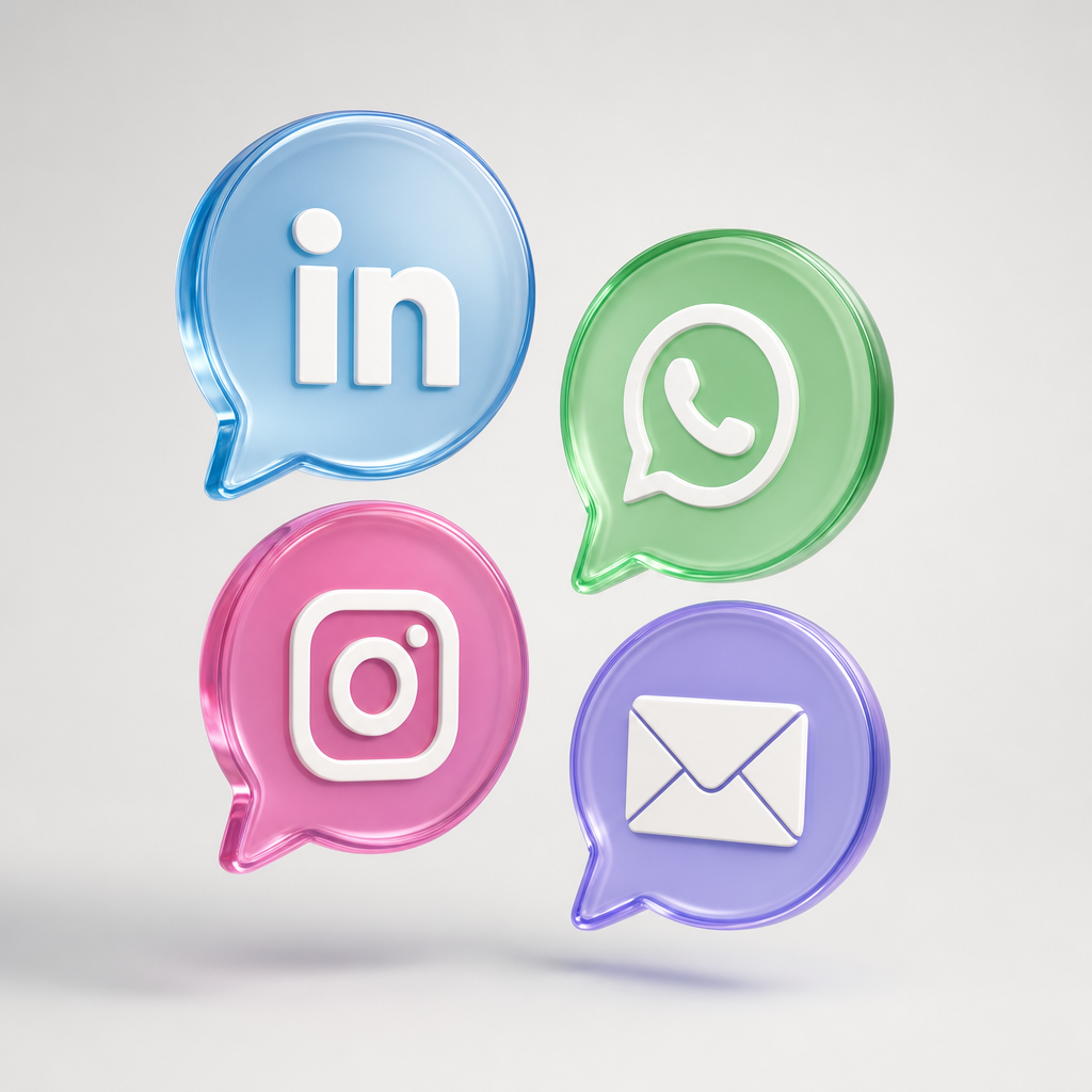 LinkedIn, WhatsApp and Instagram conversations flowing into one inbox
