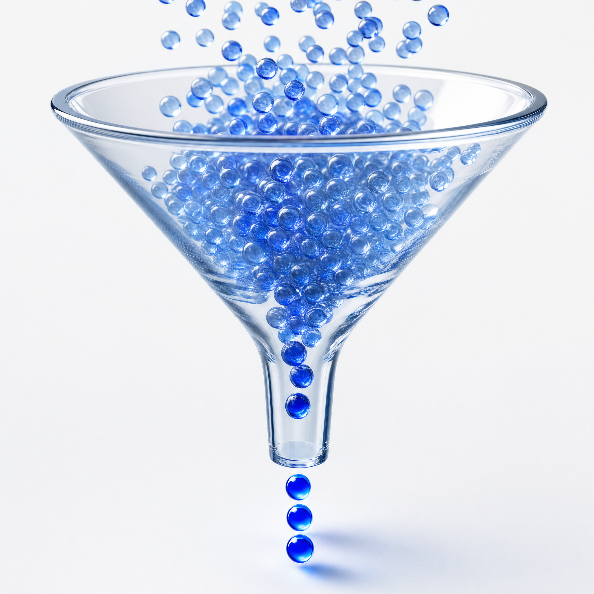 A funnel filtering a whole market of prospects down to booked meetings