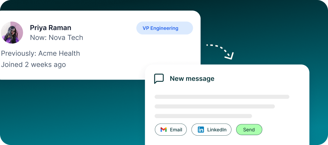 Job-change alert for a contact who moved companies